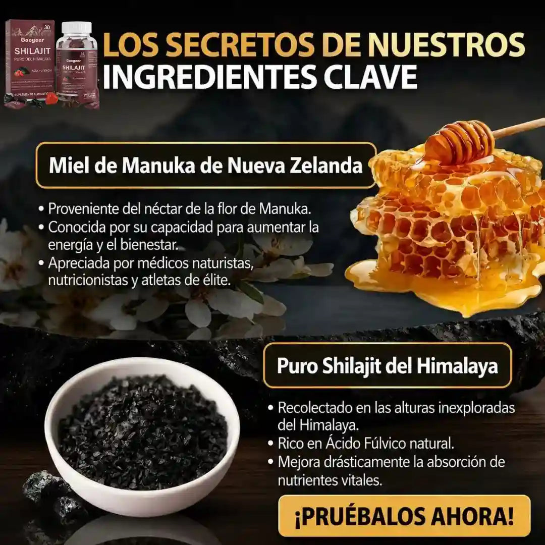 Shilajit Gummies - Más Energía y Presencia en 14 Días