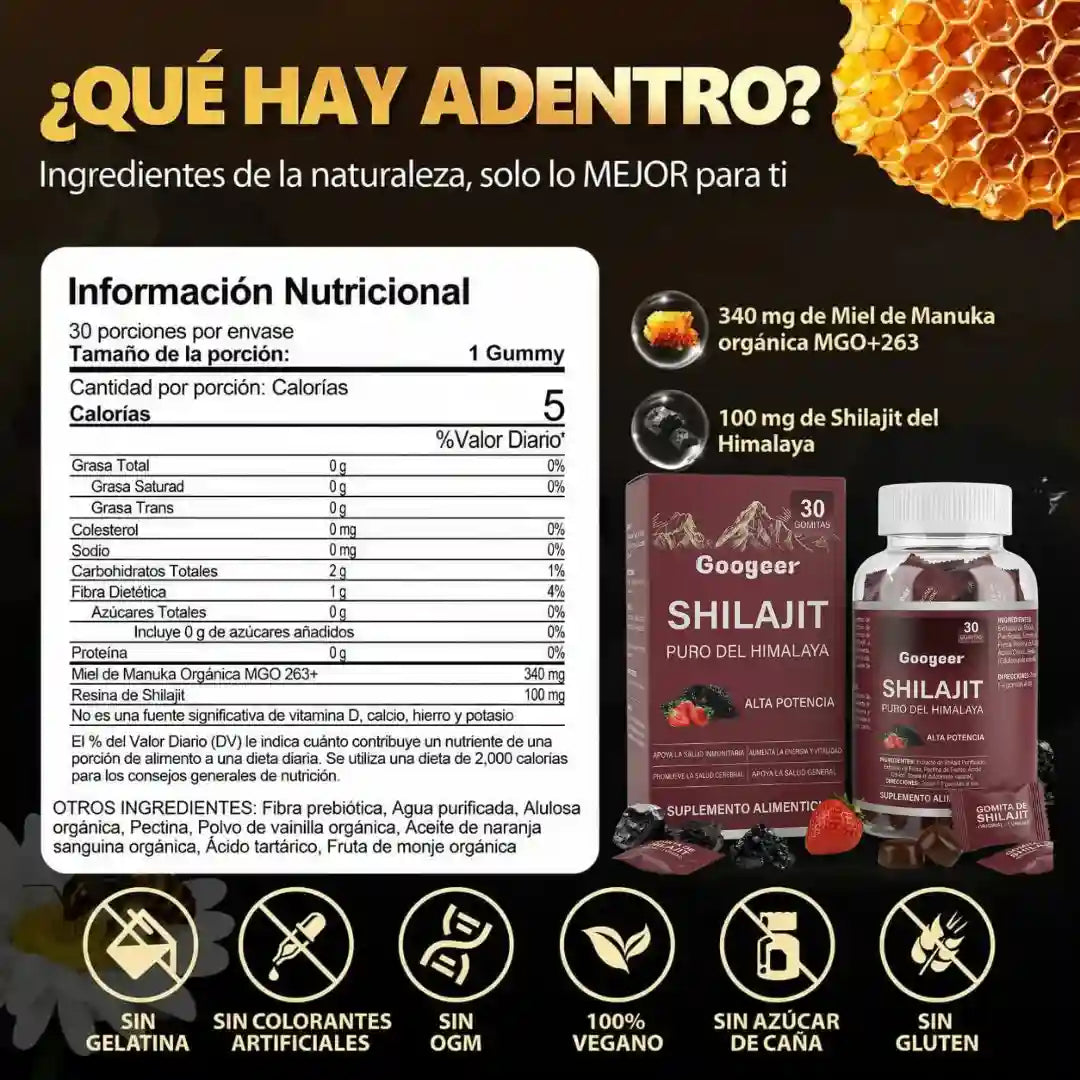Shilajit Gummies - Más Energía y Presencia en 14 Días